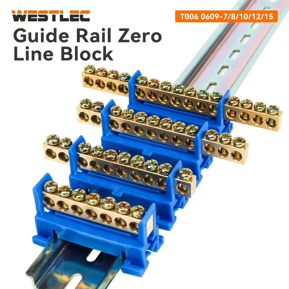 WESTLEC M5 Führungsschienen-Nullleiterblock 7/8/10/12/15-Wege Stromverteilungsbox Erdungsleiste Elektrischer Verbinder T006 Image
