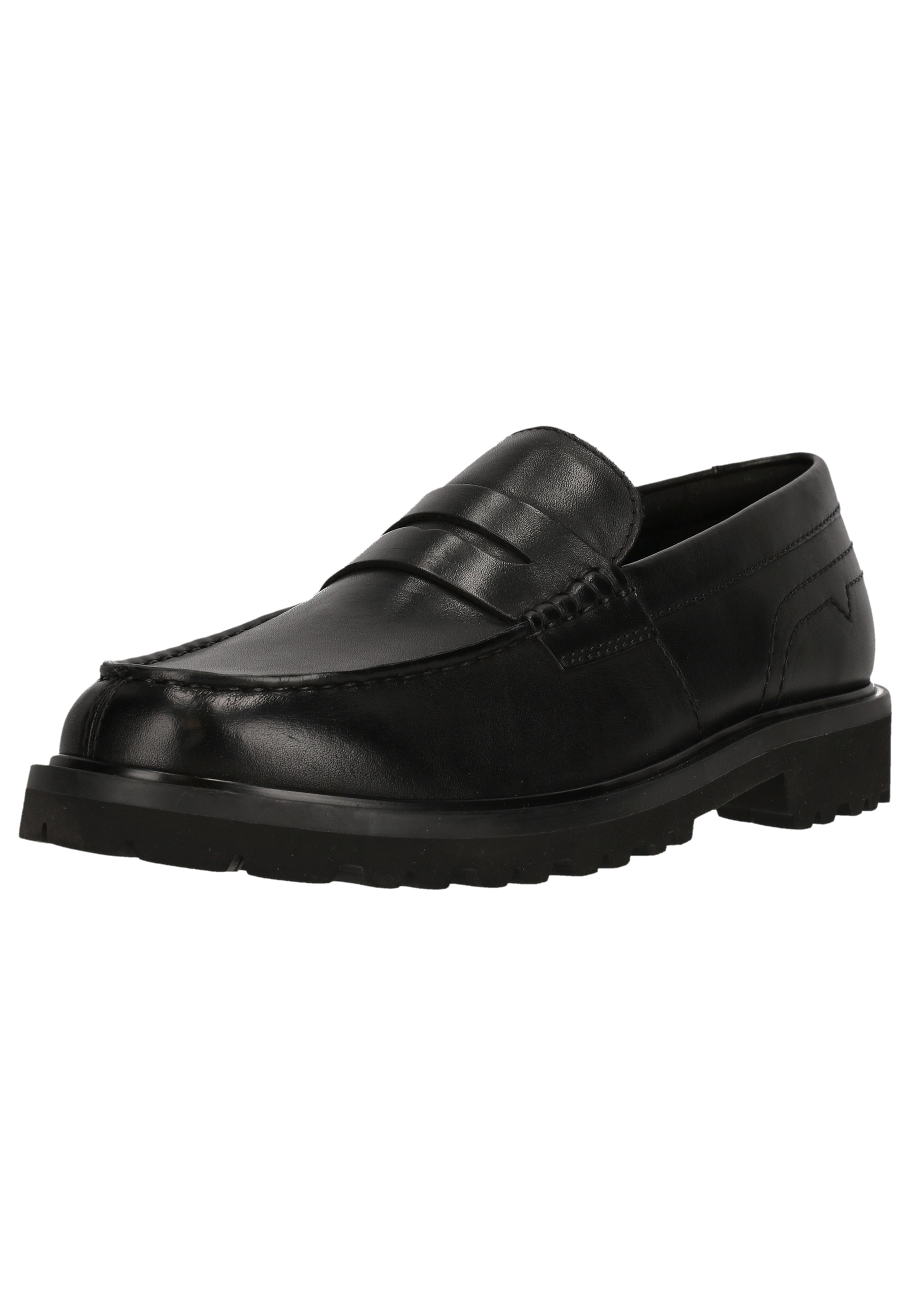 Slipper CLARKS "Berwick Low", Herren, Gr. 44,5, schwarz, Leder, Schuhe Slipper, im klassischen Design