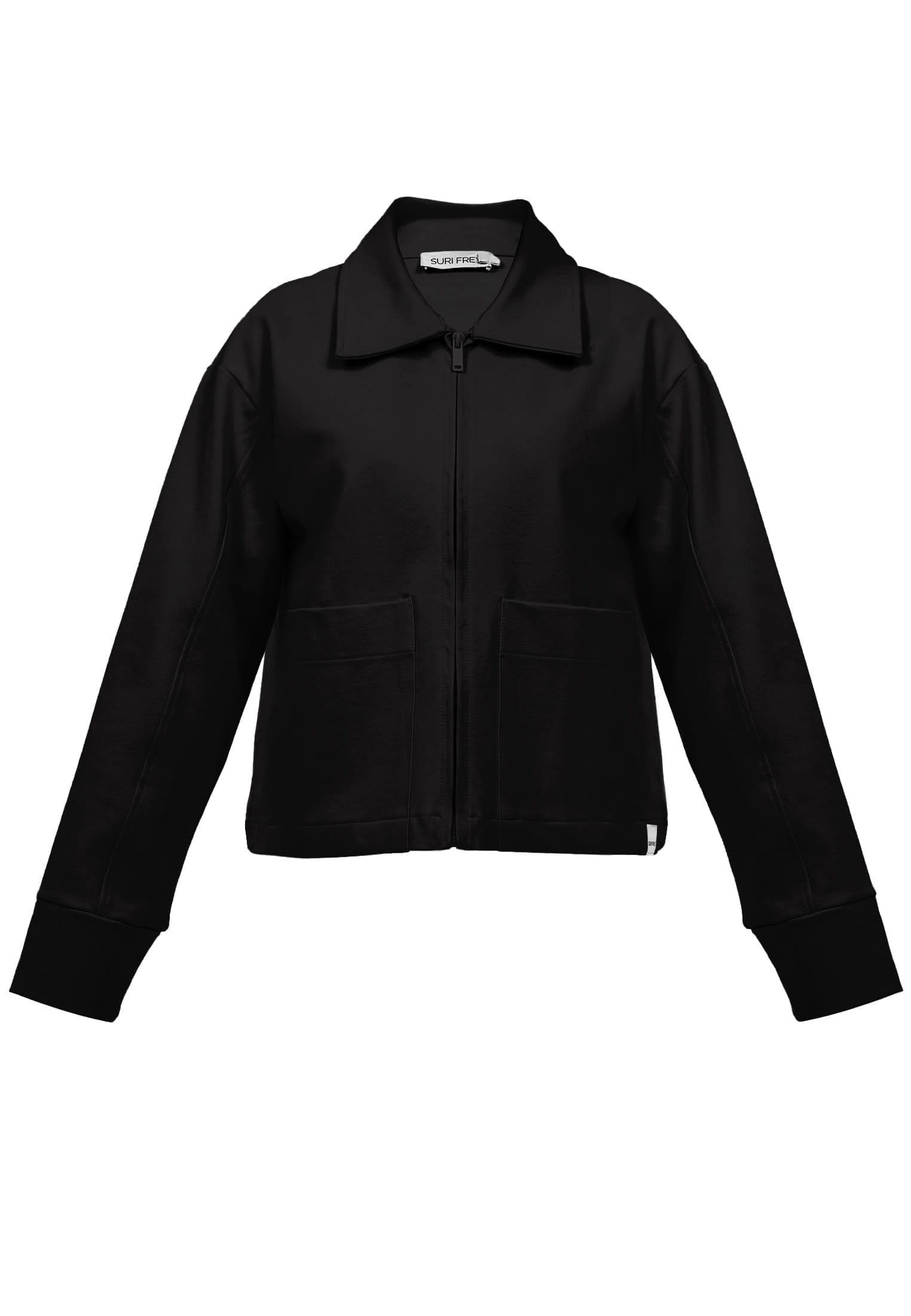 Blouson SURI FREY "Blouson SFY Freyday", Damen, Gr. M, schwarz (schwarz 100), Obermaterial: 75% Viskose CV. 20% Polyamid PA. 5% Elasthan EL., Westen Blouson Image