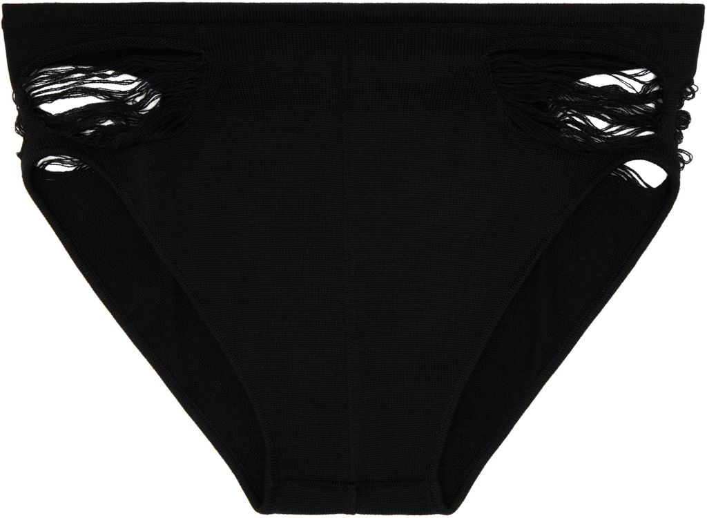 Shredded Merino Knit Brief - Black - Rick Owens Underwear