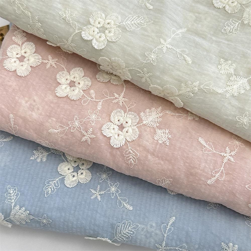 Tessuto ricamato floreale, Tessuto floreale, Tessuto per quilting, Tessuto per abiti, Tessuto ricamato, Tessuto morbido, Tessuto per tende, Tessuto al