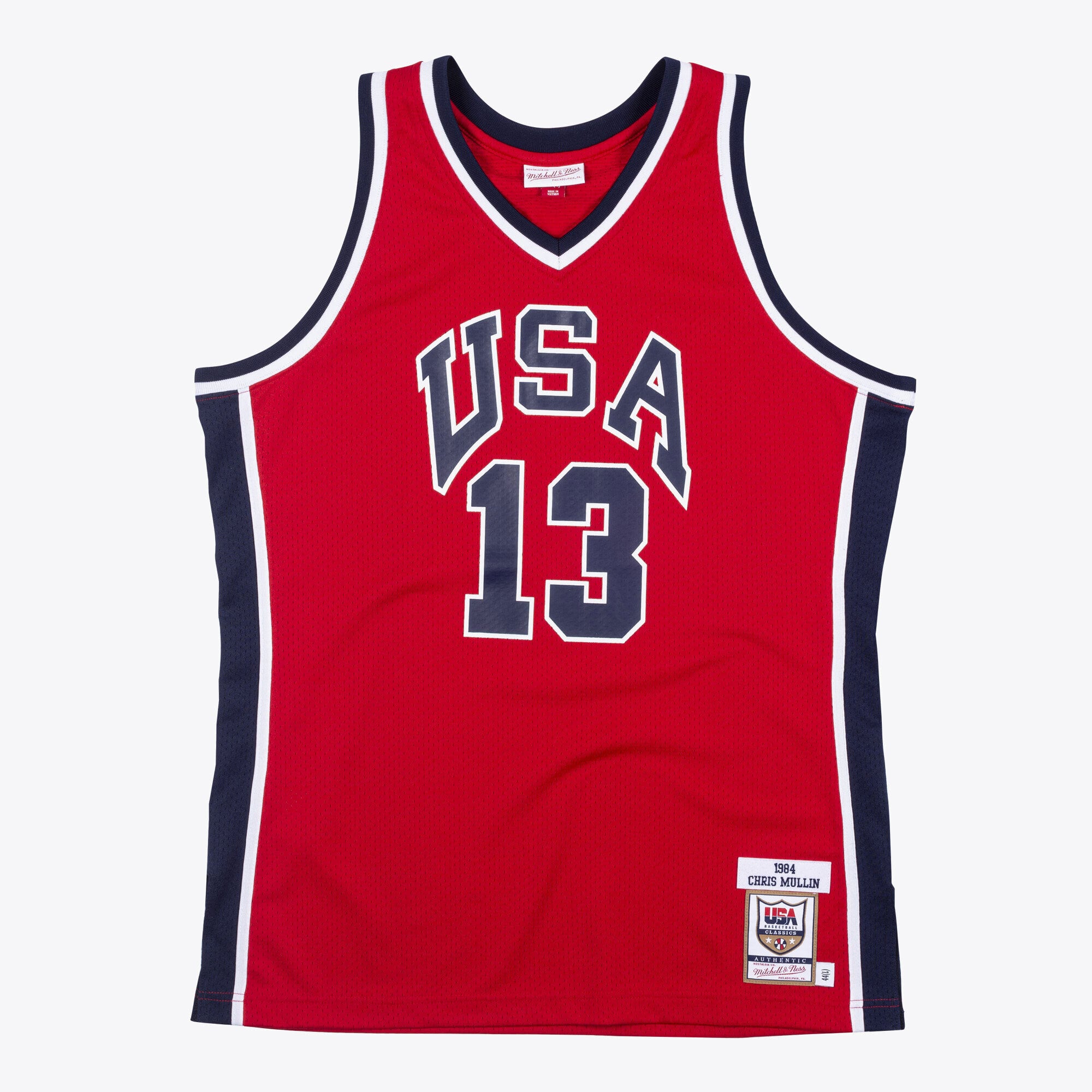 Maillot Authentic USA Basketball 1984 Mitchell & Ness – Rouge – Chris Mullin - Homme Taille: M