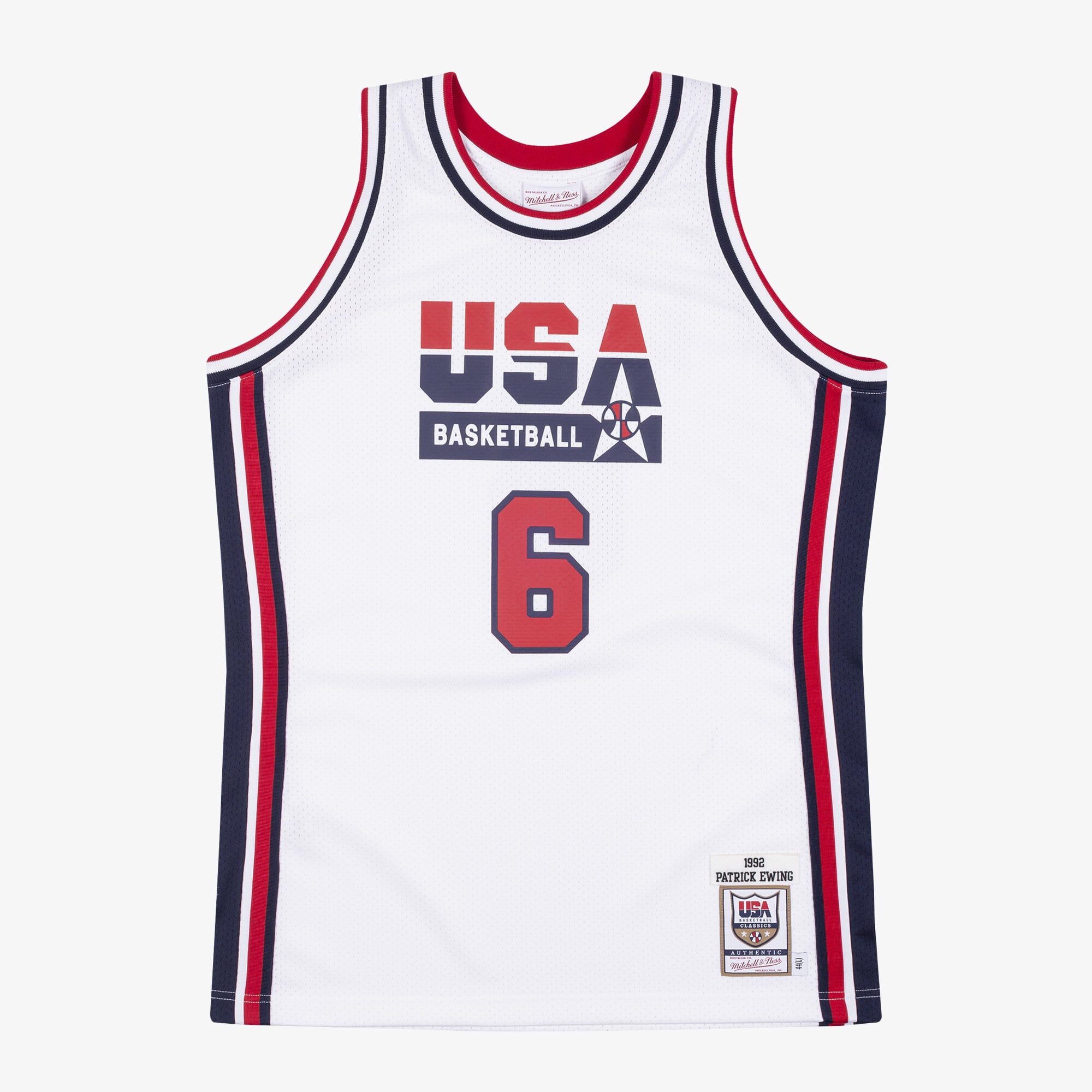 Maillot Authentic USA Basketball 1992 Mitchell & Ness – Blanc – Patrick Ewing - Homme Taille: XL