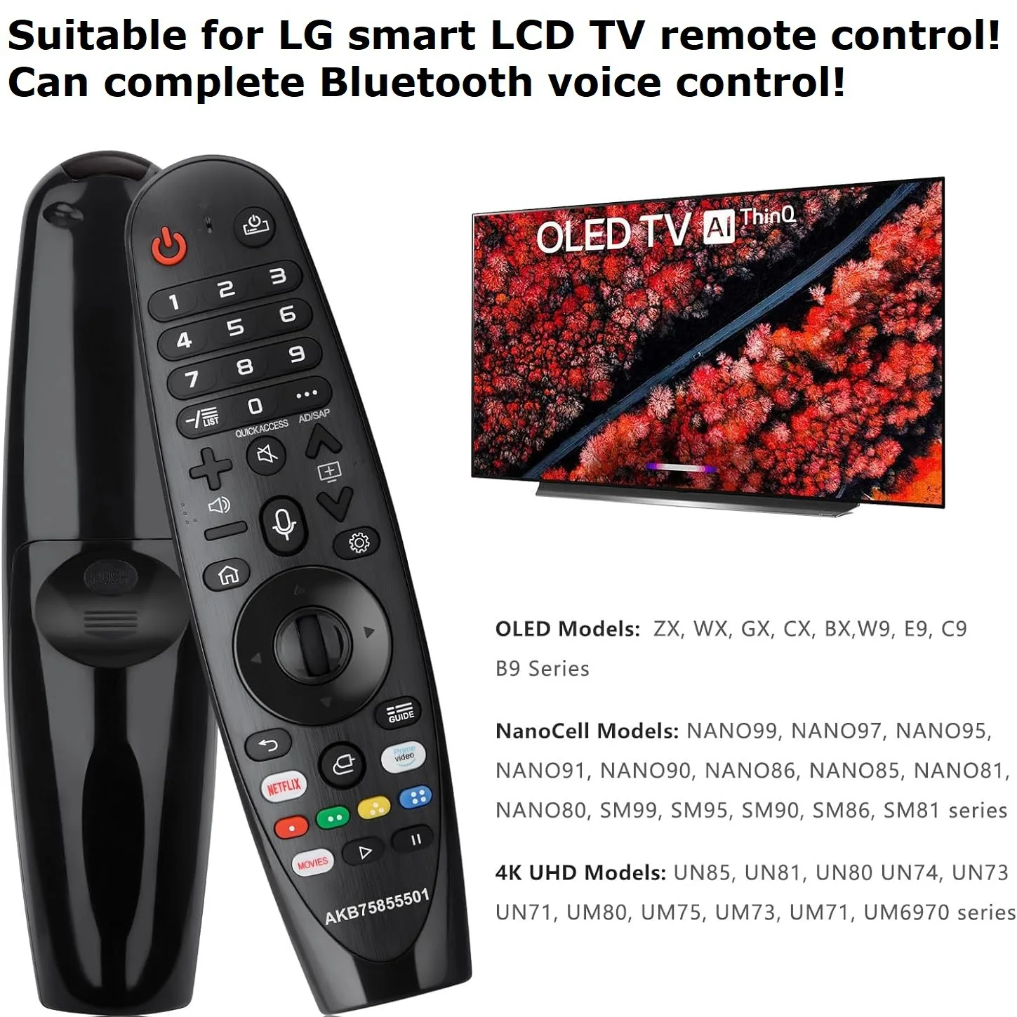 AN-MR20GA AKB75855501 mit Sprach- und Zeigerfunktion, Bluetooth-Fernbedienung für LG Smart TV, viele Modelle 2019 2020 2021 2022 Image