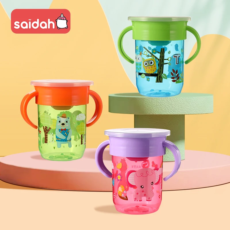 Cartoon Lustig 360° ° Auslaufloser Übergangsbecher für Kinder und Kinder, reisefreundlich, für Babys, Wasser, auslaufsicher, Sip-Becher Image