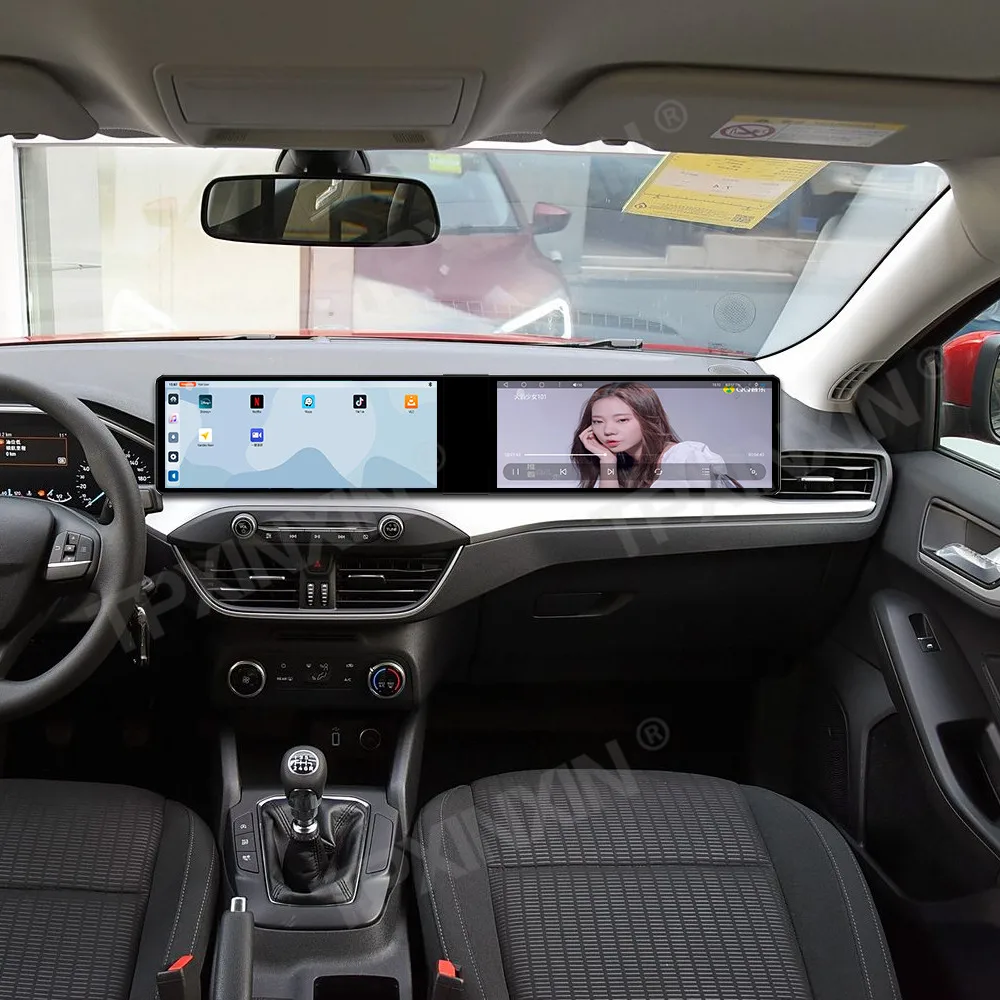 24,6 "Android 13 Auto Radio Carplay Für Ford Focus 2019-2022 Dual Screen Stereo Multimedia Auto GPS Navigation co-pilot Kopf Einheit Image