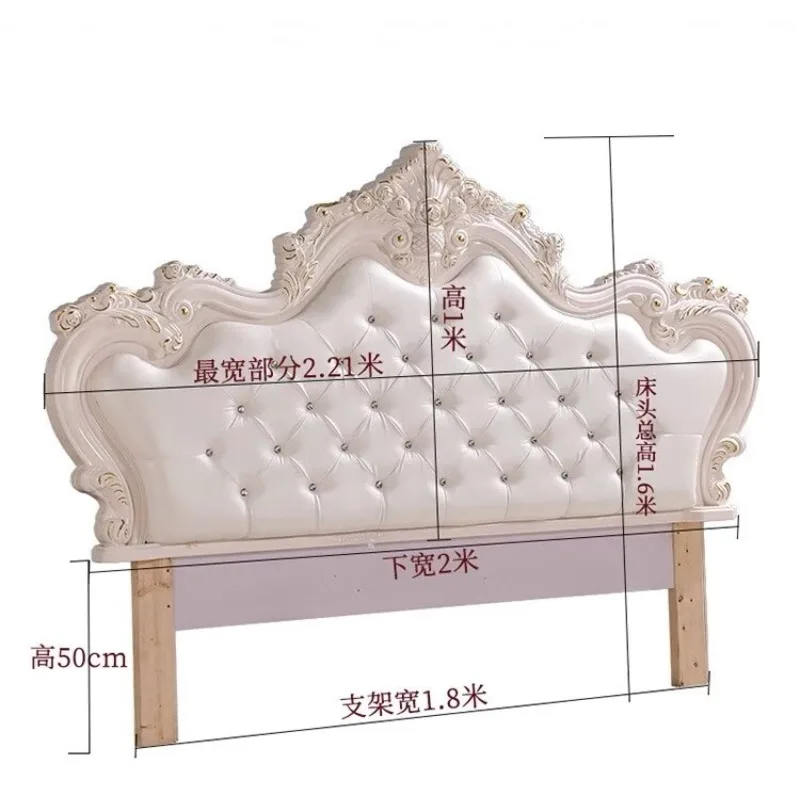Europäische Nachttisch-Softbag-Bett-Rückenlehne, französische Farbe, Prinzessinnen-Stil, 1,8 Meter Kopfteil, doppeltes Luxus-Nachttisch Image
