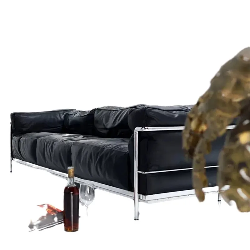 Foshan Fabrik LC3 Ledersofa Corbusier mittelalterliche Designer Bauhaus Wohnzimmer gerade Sofakombination