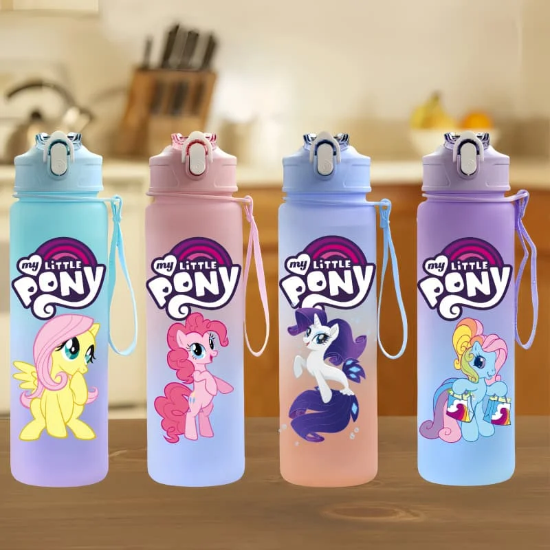 My Little Pony Anime Charakter Wasserbecher Große Kapazität Outdoor Tragbare Seil Trinkflasche Kinder Geschenk Trinkkessel Image