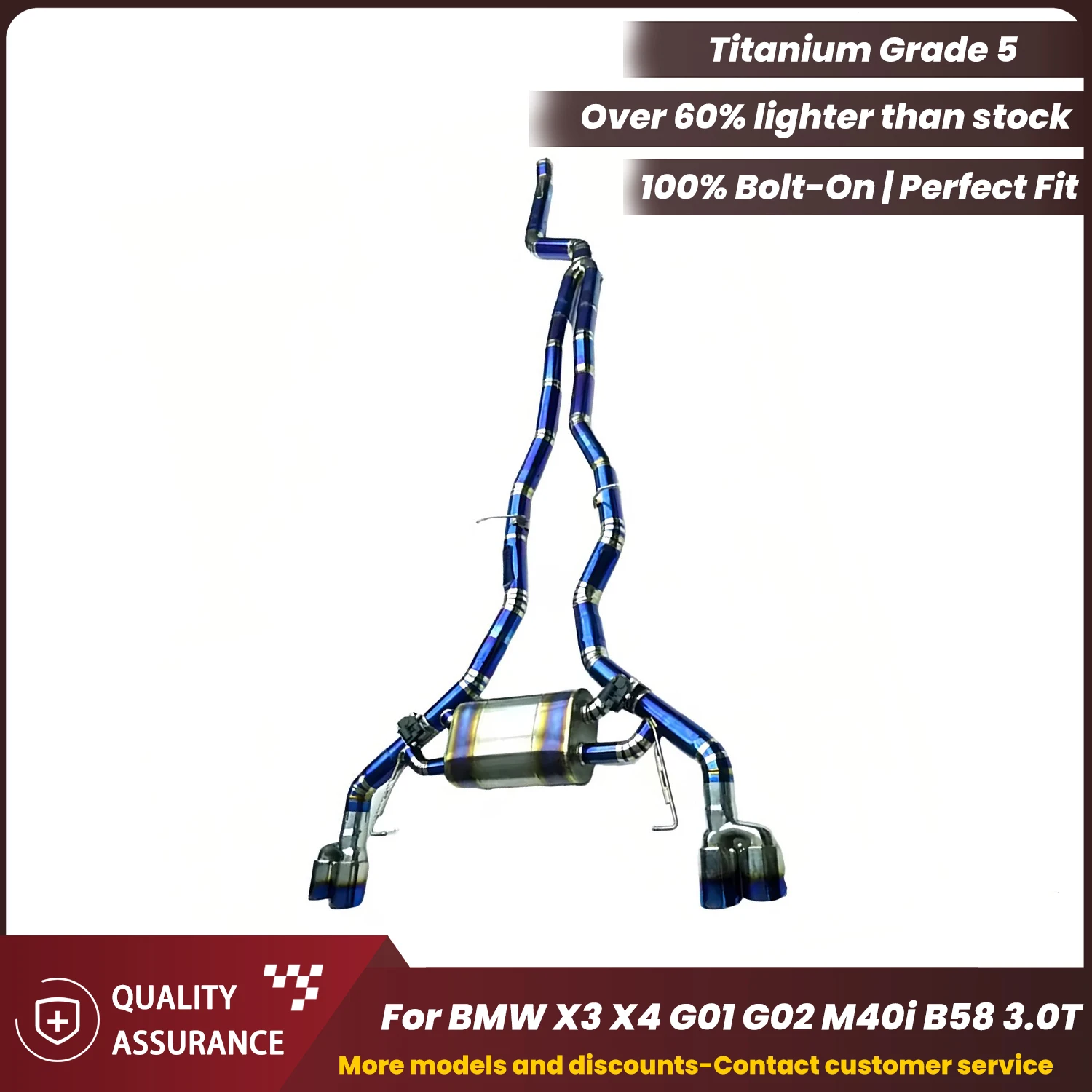 Titan-Catback-Auspuff ECCF für BMW X3 X4 G01 G02 M40i B58 3.0T Aggressiver Sound Plug & Play OEM-Garantiefreundlich Image