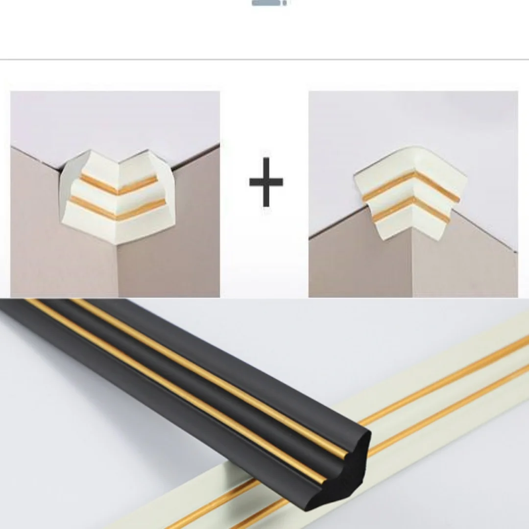 1 Stück 2 m/78,74 Zoll selbstklebendes weiches NBR-Material Wandlücke Dekorlinie Fußleiste Deckenleiste Linie Fliesenlücke Dekorlinie Wandverkleidung Image