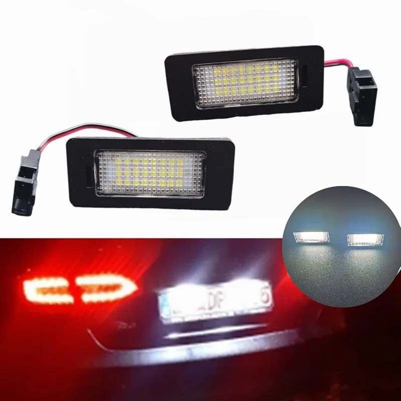2PCS Canbus Fehlerfreie LED Kennzeichen Licht Weiß Anzahl Lampe Für Audi A1 A4 B8 A5 S5 A6 S6 a7 5D Q5 TT TTS TTRS RS5 2D Image