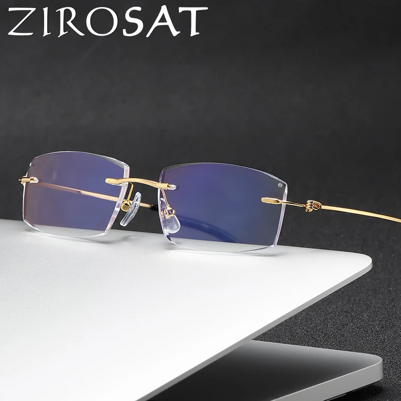 ZIROSAT 8581 Lesebrille Herren Anti Blue Rays Presbyopie Brille Computer Rahmenlos mit +1,0 + 1,5 + 2,0 + 2,5 + 3,0 + Image