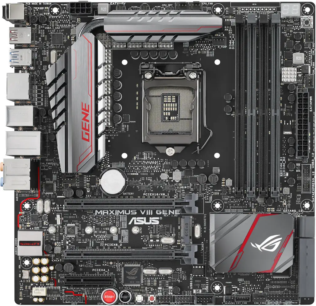 ASUS MAXIMUS VIII GENE Intel Z170 Motherboard LGA1151 unterstützt Core i3-6300 7400 6700K 7700 6500 CPU DDR4 64 GB mATX Image