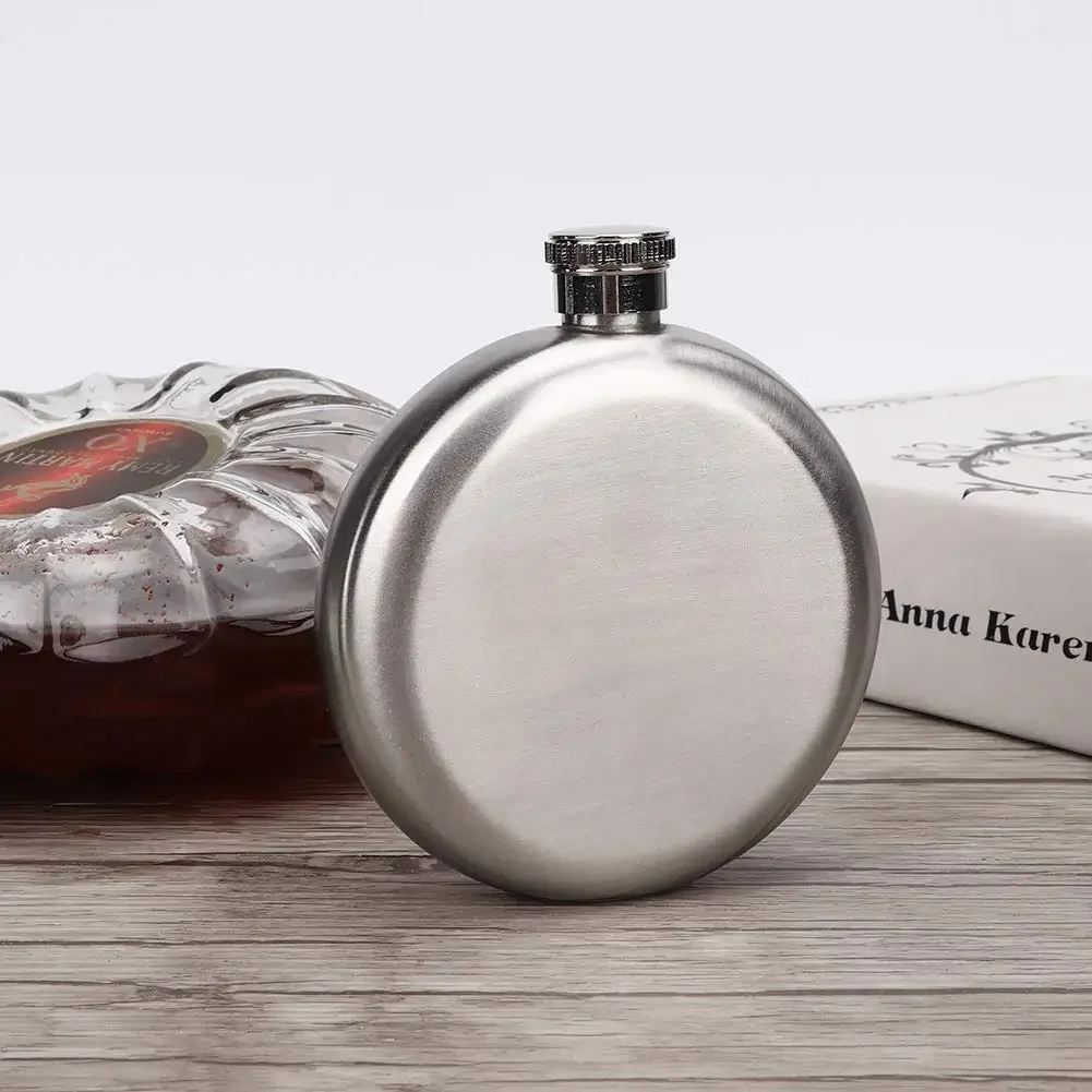 Runde Flach mann flasche aus Edelstahl, Whisky mit Taschen flagge, Wein alkohol flasche, Geschenk im Freien für Männer und Frauen, 150ml Krug, 5 Unzen Image