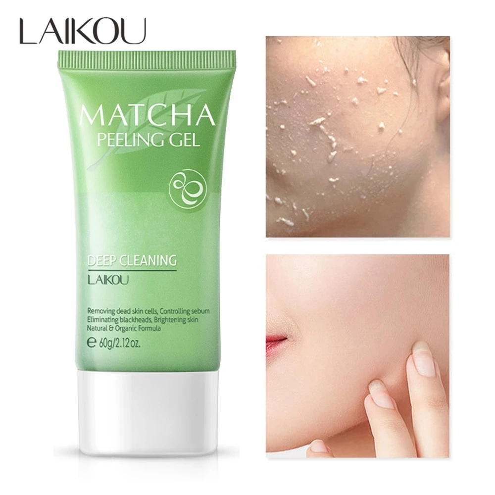 LAIKOU Matcha Facial Exfoliante Gel Moisturizer Whitening Nourishing Repair Scrubs Body Scrub 60g Image