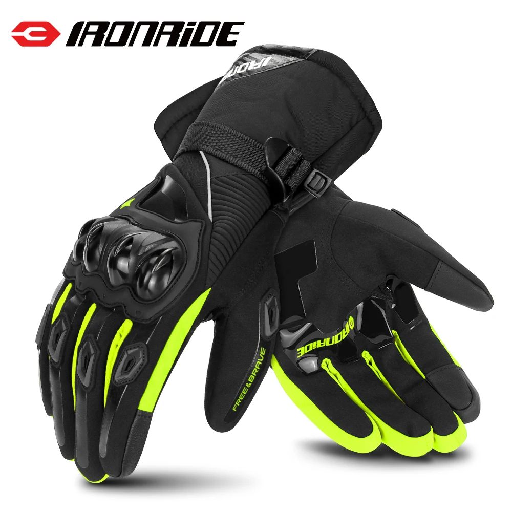 Neue Motorradhandschuhe für den Winter, winddicht, wasserdicht und warm, Motorrad-Anti-Drop-Touchscreen-Vollfinger-Handschuhe Image