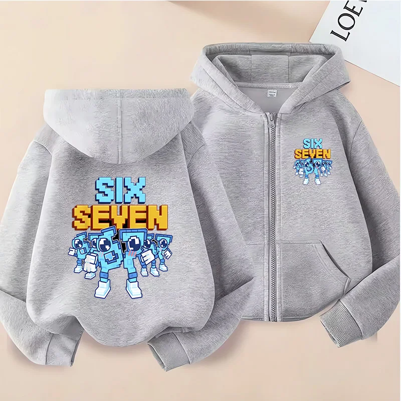 Hot Six Seven Zip Up Hoodies Kinder Lustige 67 Brainrot Sweatshirts Kleidung Kind Mädchen Junge Zipper Hoody Baby Lässige Mode Tops Image