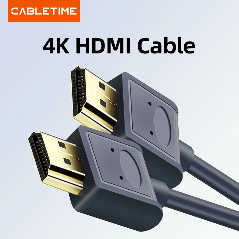 CABLETIME HDMI-Kabel 4K 60 Hz Blue-Ray feuerfestes HDMI2.0 3D Full HD Premium 24K vergoldetes HDMI 2.0-Kabel für HD-TV-Laptop Image