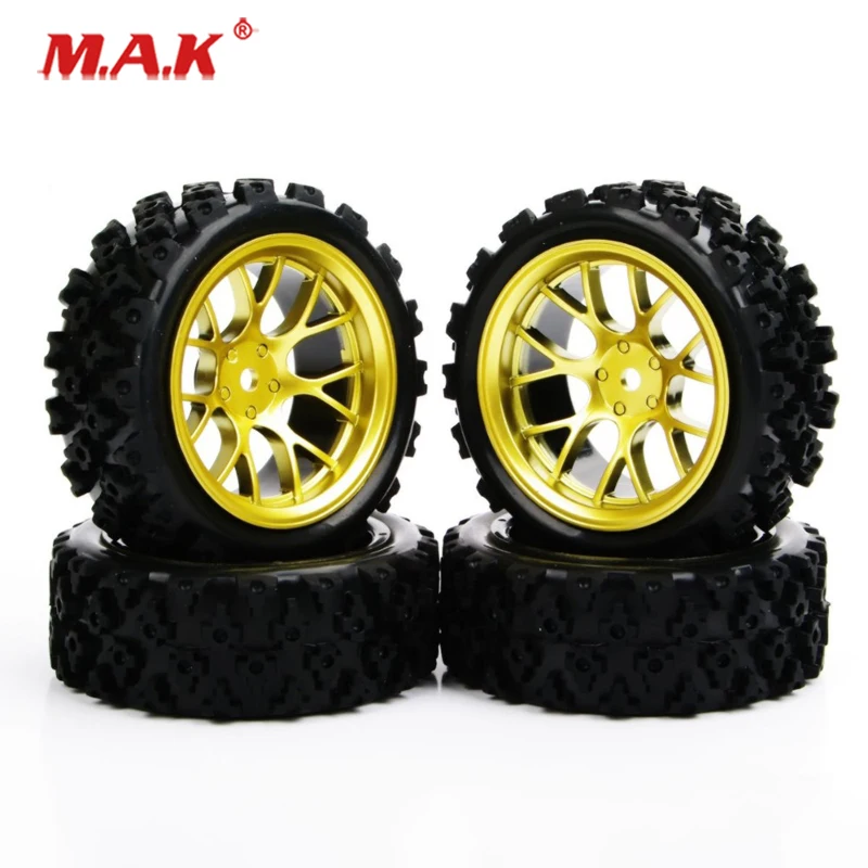 4 Teile/satz 1:10 Gummi Rally Reifen und Felge mit 6mm Offset und 12mm Hex fit Racing Off straße Auto PP0487 Zubehör Image