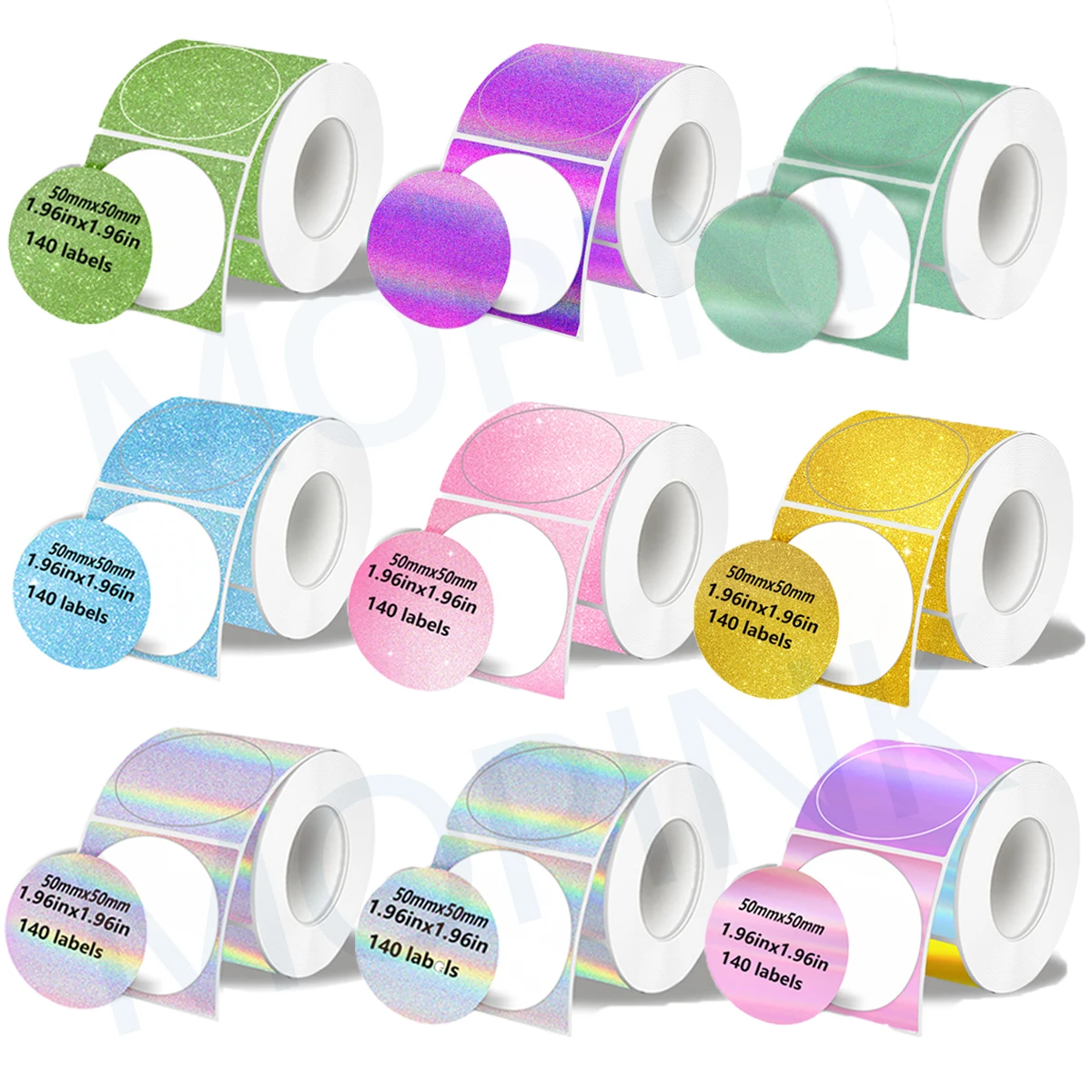 Phomemo Farbverlaufs-Klebeetikett 50 x 50 mm, geeignet für M110 M220 M221 M120 DIY Logo Barcode-Etikett, geeignet für E210 P50 DETONG P1 Image