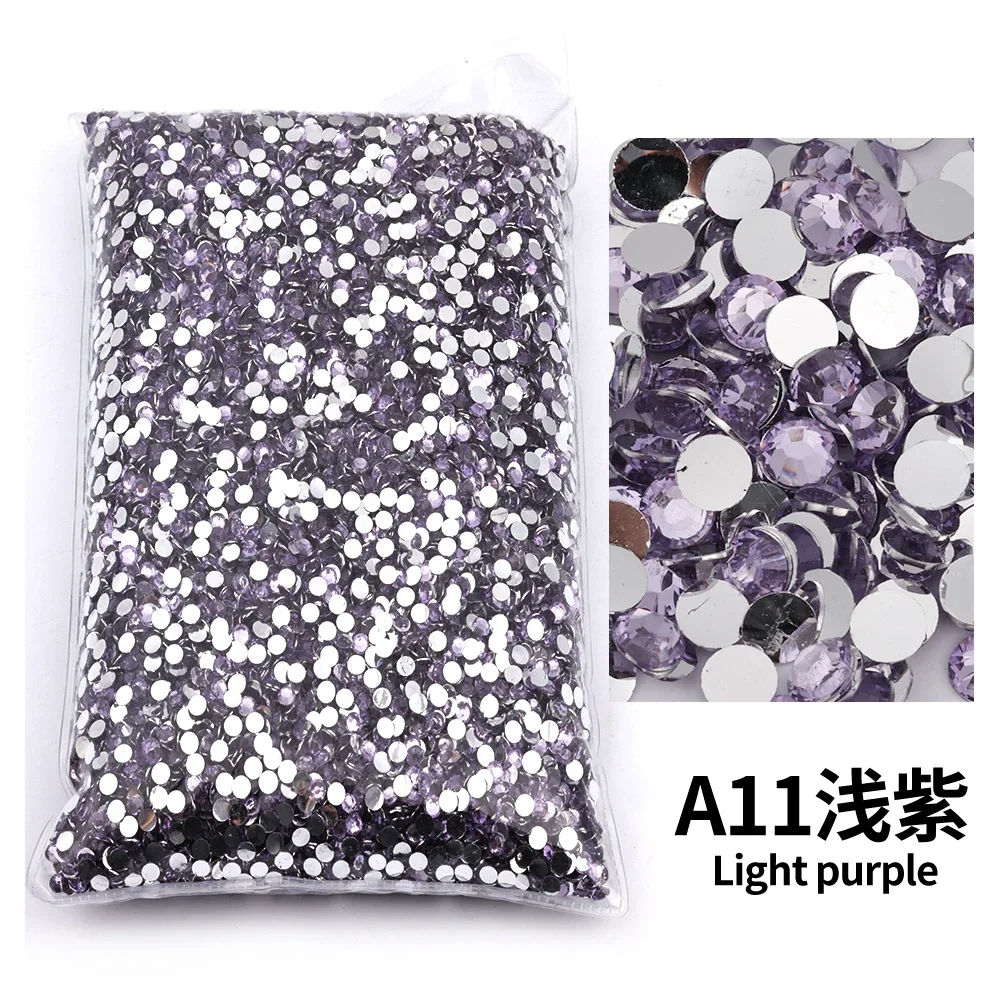 Lavendel 2mm, 3mm, 4mm, 5mm, 6mm Großes Paket Harz Nicht Hot Fix Strasssteine Bulk Großhandel Flache Kristalle Nagel Diy Glitzer Stein Image