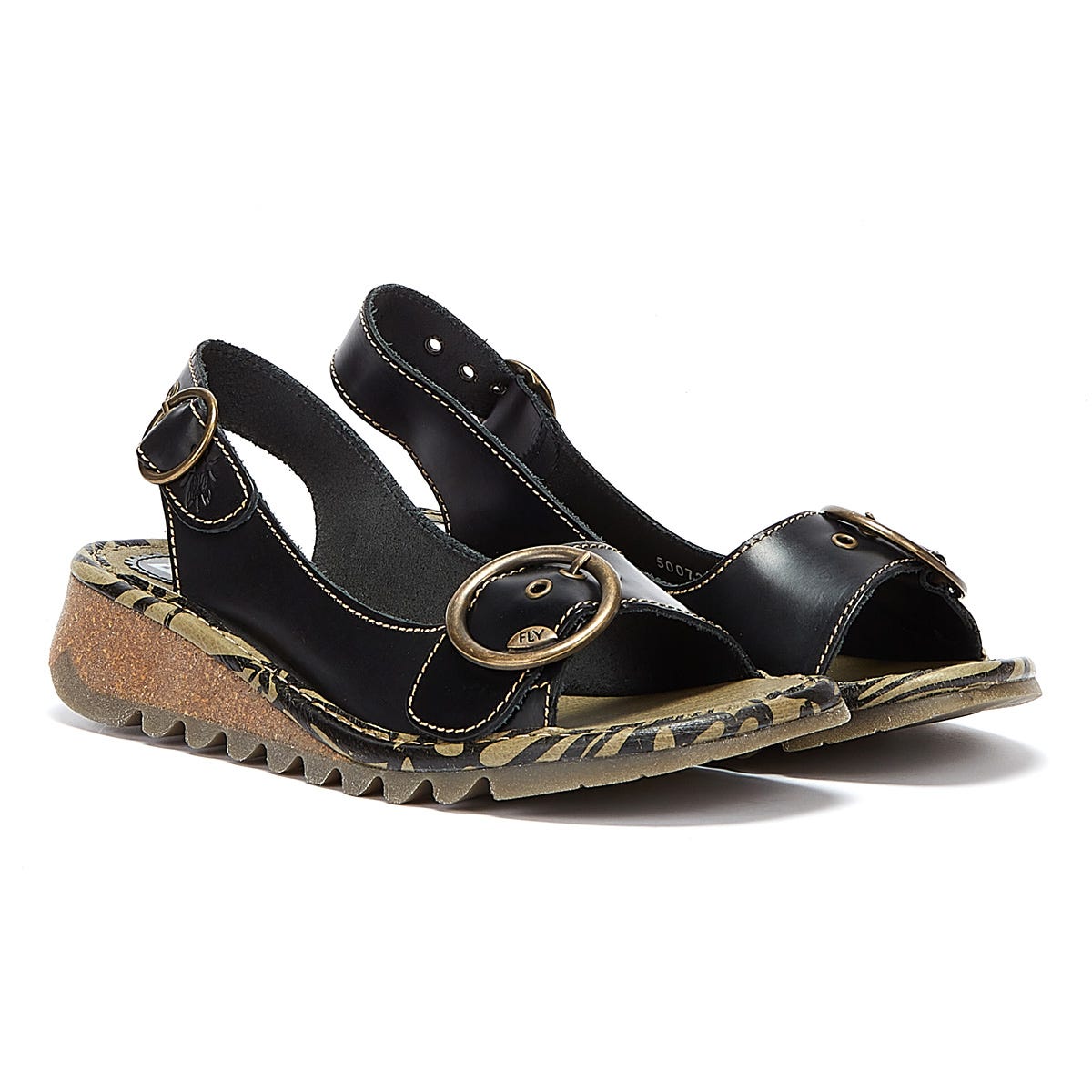 Fly London Tram723fly Damen Schwarz Sandalen
