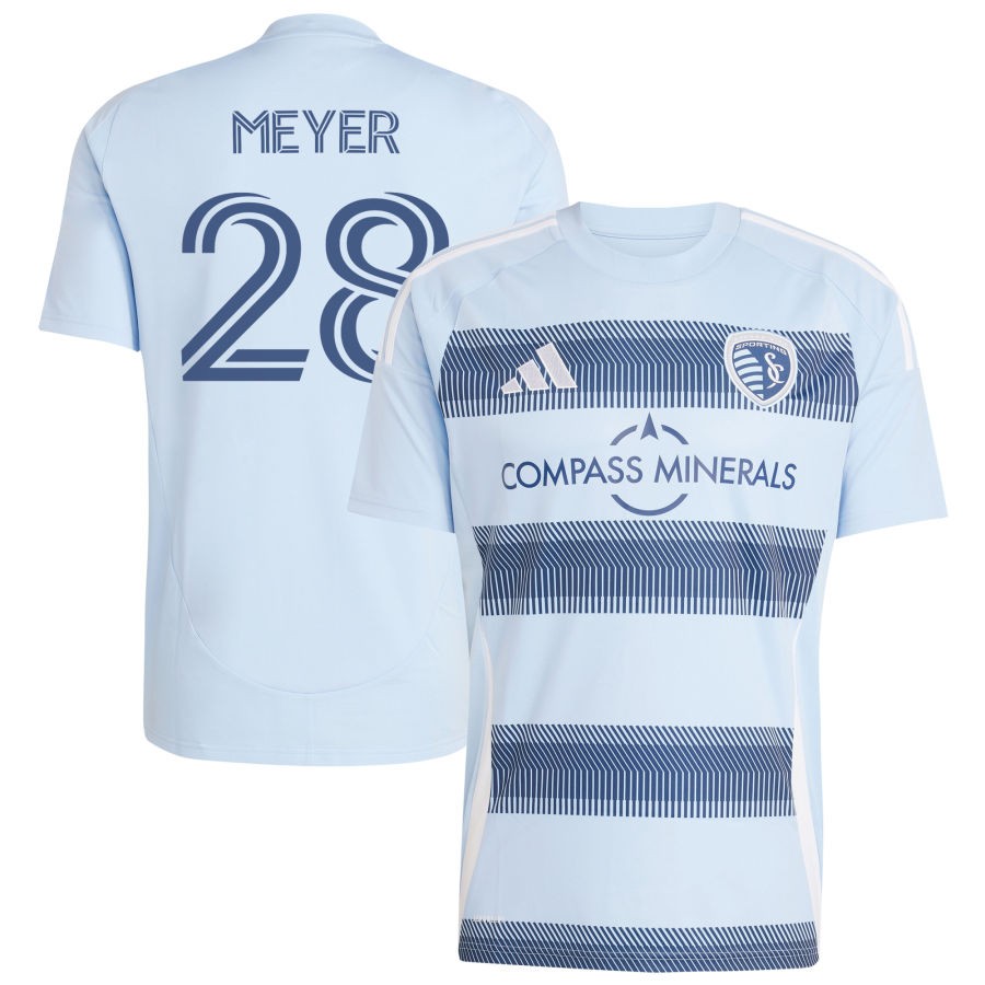 Wyatt Meyer Men's adidas Light Blue Sporting Kansas City 2025 One KC Replica Custom Jersey