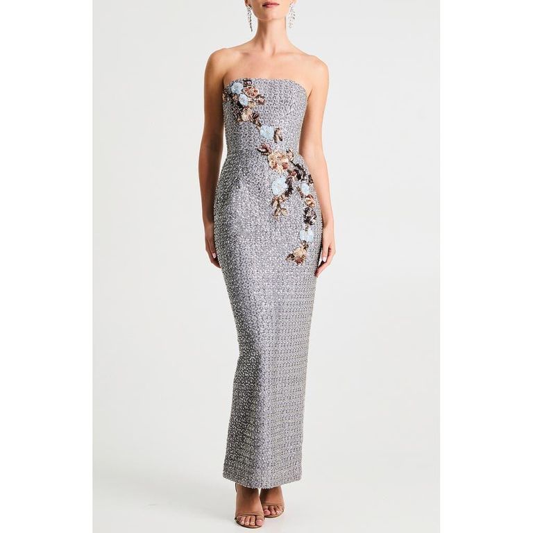 Kika Vargas | Emily floral-print strapless dress - Yellow | Realry
