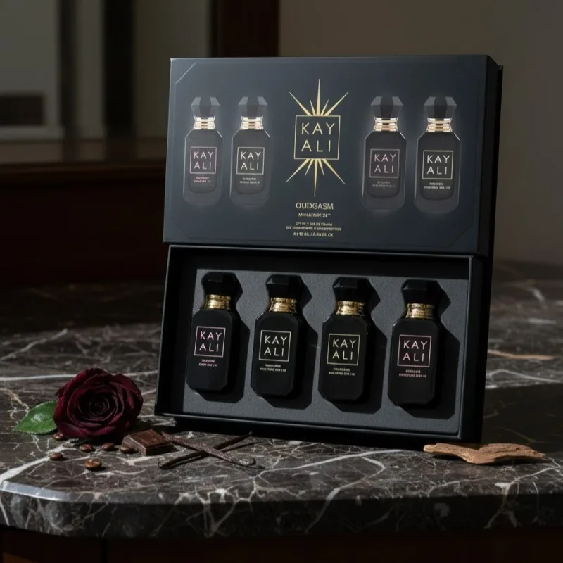 KAYALI Set Regalo di Profumi Unisex 4×10ml Eau De Parfum Lunga Durata Fresco Delicato Floreale Fruttato Muschio Elegante Fragranza Vaniglia Royale
