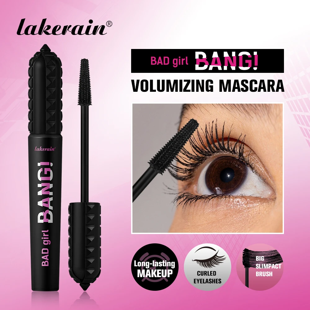 Mascara Volumizzante Lakerain 36h Lunga Durata Volumizzante 360 ° Mascara per ciglia waterproof, a prova di sbavature, volumizzante