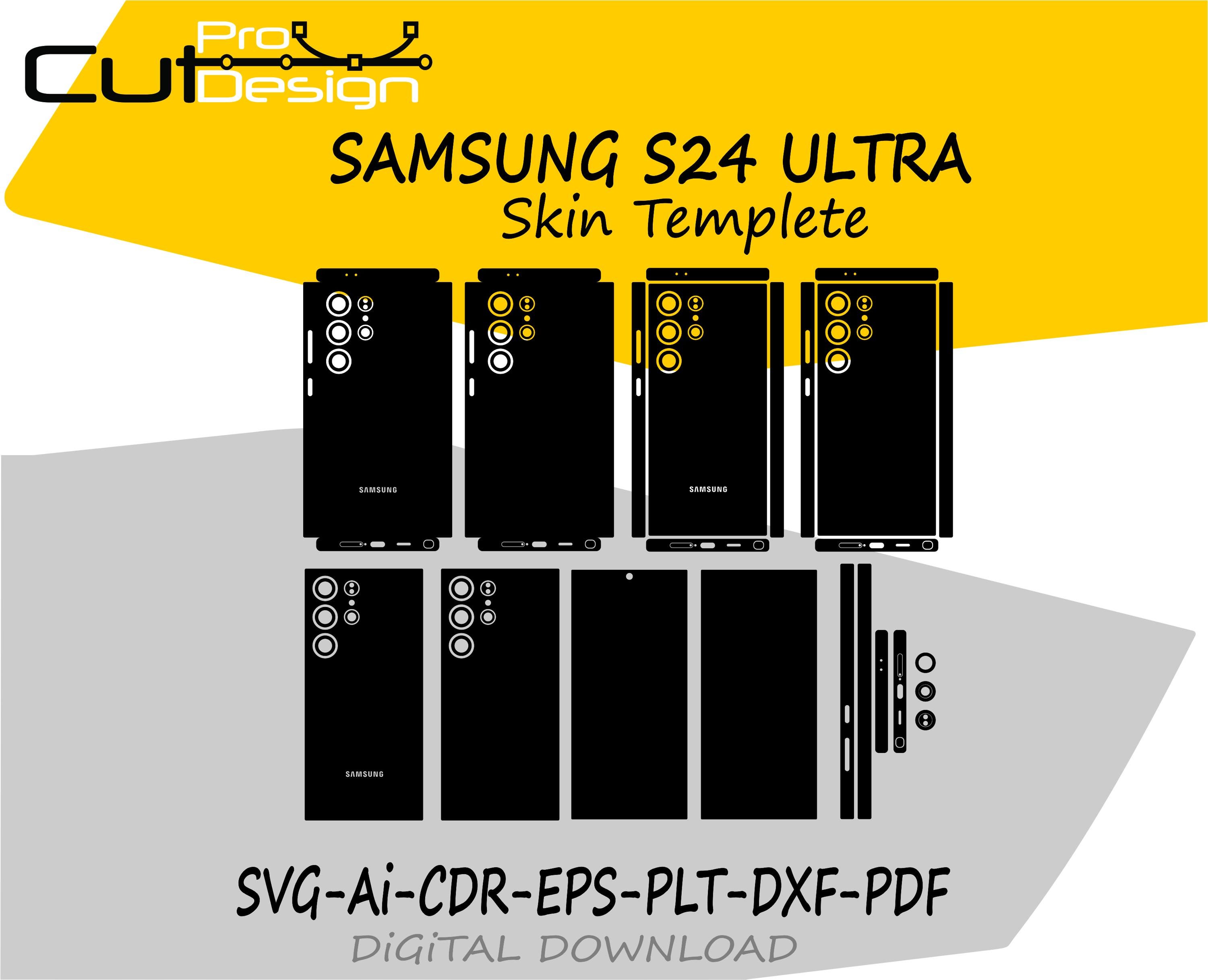 Modello skin vettoriale per Samsung Galaxy S24 Ultra 5G, layout skin, fustelle file svg - File di taglio skin S24 Ultra 5G - FILE DI TAGLIO SVG S24 Ul