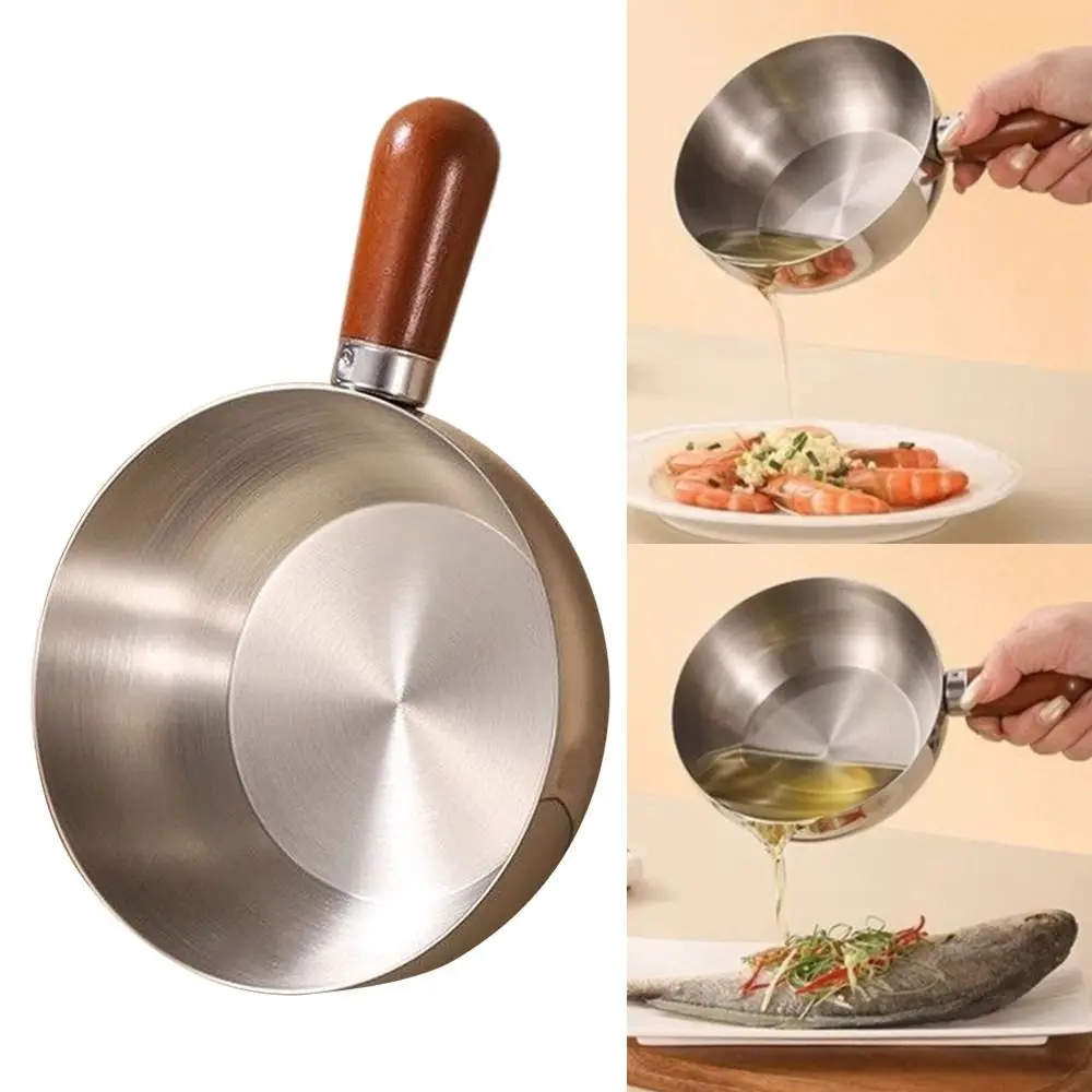 Ergänzender Lebensmitteltopf aus Edelstahl 304, abnehmbarer Griff, rund, kleines Kochgeschirr, silberfarben, 0-Beschichtung, Rührschüssel, Hausarbeit Image