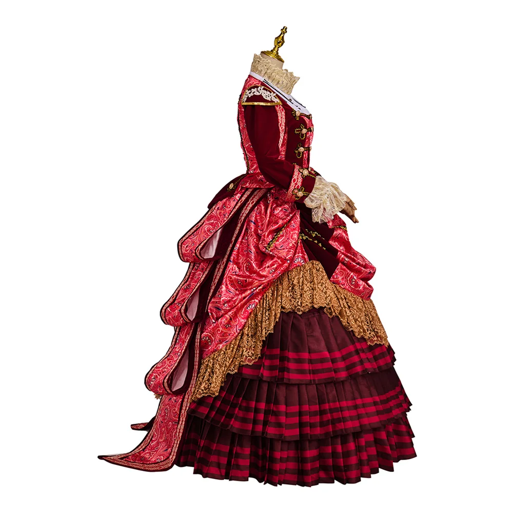 Das Phantom der Oper Christine Cosplay Kostüm Mittelalter Victoria Rotes Kleid Steampunk Vintage Theater Ballkleid