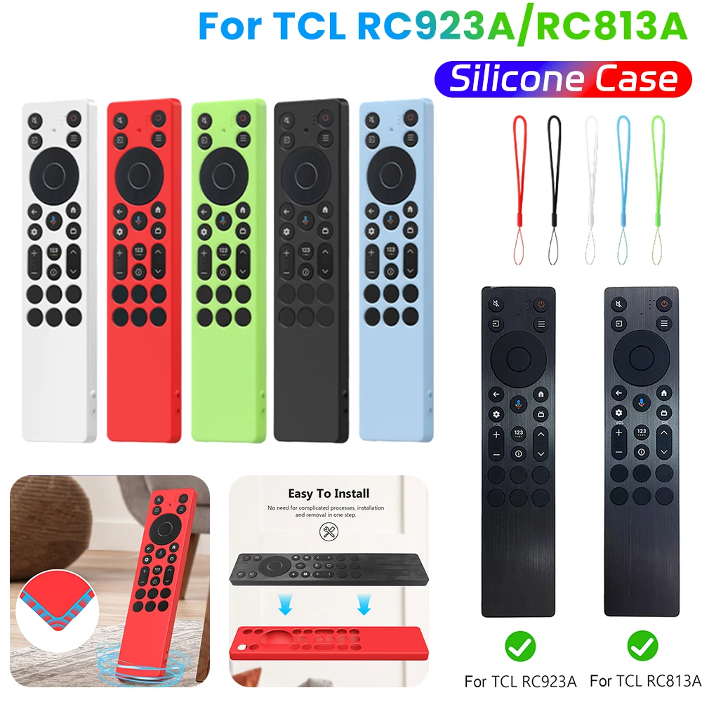 NEUE Silikon Abdeckung Für TCL RC923A RC813A Fernbedienung Schutzhülle Shell mit Lanyard Schützen Fall für TCL RC813A RC923A Image