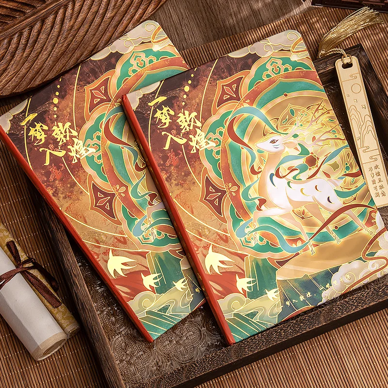 Ästhetische chinesische Notizbücher im Stil Dunhuang-Notizbuch, Reisetagebuch, bunte Innenseiten, Geschenk für Studenten und Mädchen, Notizbücher A5 Image