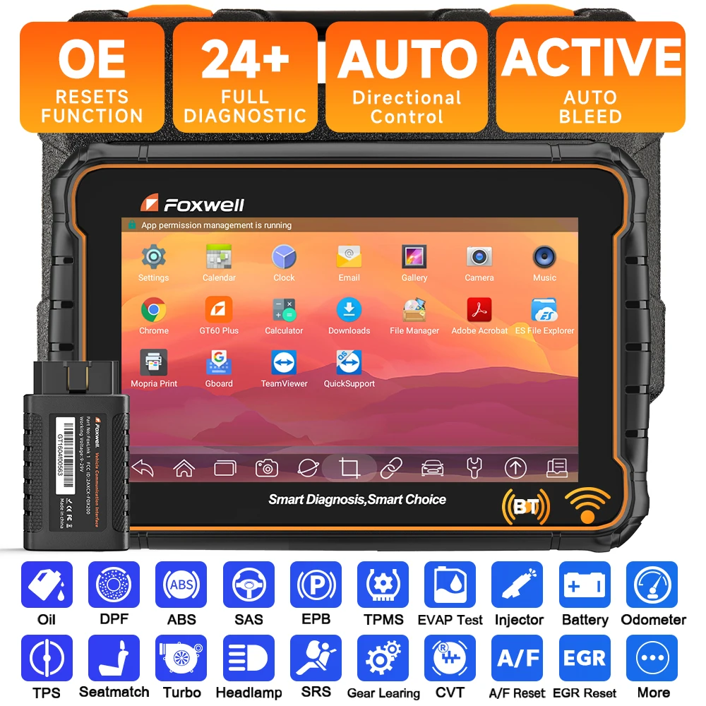 Foxwell GT60 OBD2 Automotivo Scanner 24+ Reset ABS SAS TPMS Reset ODB 2 OBD2 Scanner Bluetooth Alle Systemdiagnosetool Image