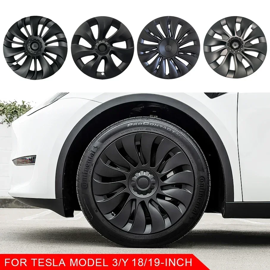4PCS 18/19 Zoll Rad Abdeckung für Tesla Modell 3/Y Radkappen Ersatz Lenkrad Felge Schutz Zubehör radkappe 2017-2023 Image