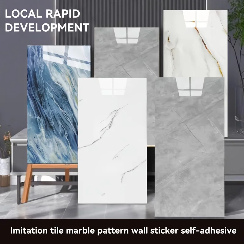 20/40 Stück 30 cm x 60 cm selbstklebende Marmorfliesen-Aufkleber, wasserdichter Bodenaufkleber, PVC-Fliesen, Küche, Badezimmer, Wandaufkleber, Heimdekoration
