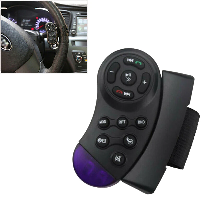 1pc Universal Auto Lenkrad Drahtlose Fernbedienung Schalter Fahrzeug Bluetooth MP3 DVD Stereo 11 Tasten für Player Image