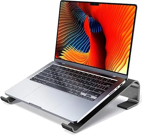 Laptop-Ständer, ergonomische Kühlhalterung, Tischhalterung aus Aluminiumlegierung für MacBook, Lenovo, HP, Dell, XPS, 10–18 Zoll Notebook-Computer Image