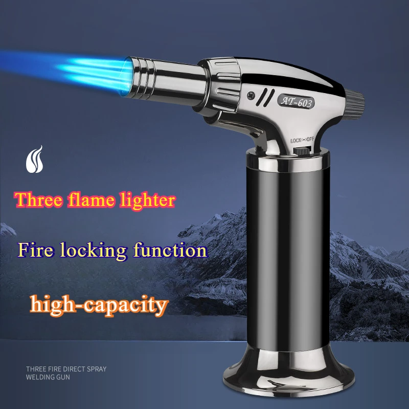 Neuer Tragbarer Metall-Flammenbrenner BBQ-Heizung Zündgerät Grill Küchen-Lötbrenner Einstellbarer Kochbrenner Butan-Gasbrenner Feuerzeug Image