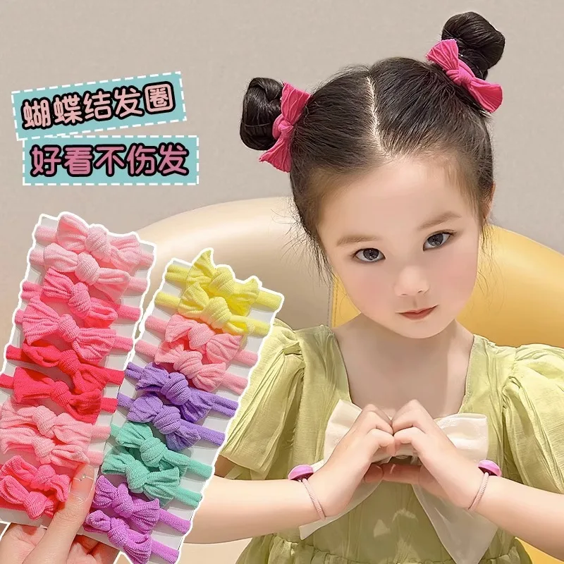 Kinder-Stirnband, hohe Elastizität, Schleife, Haarschleife, kleines Mädchen, nicht schädlich, gute Elastizität, Gummiband, Mädchen-Krawatte, Haar-Accessoires Image