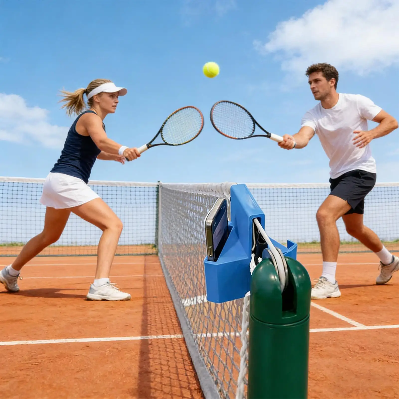 Tragbare Telefonhalterung für Zäune, Tenniskamera-Halterung für Spielanalyse, Platzpraxis und Live-Streaming im Sportbereich Image