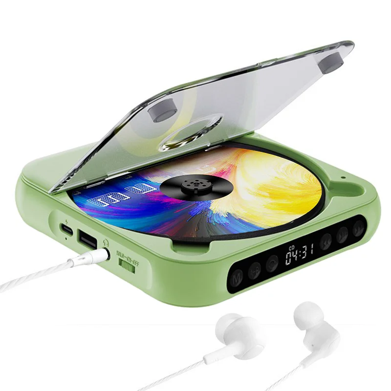 Tragbarer Mini CD-Player mit Wiederholmodus, MP3 Unterstützung, USB & Bluetooth Verbindung, Kompakt CD Abspielgerät Image