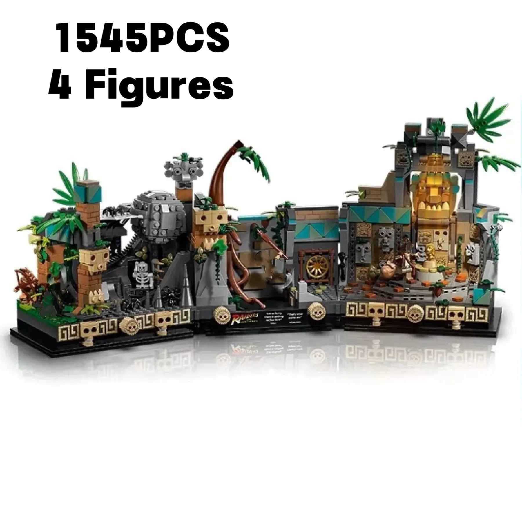 1545-teiliger MOC Tempel des Goldenen Götzenstatues 77015 Bausatz Indiana Jones Jäger des Verlorenen Schatzes Filmszene Bausteine Spielzeug Image