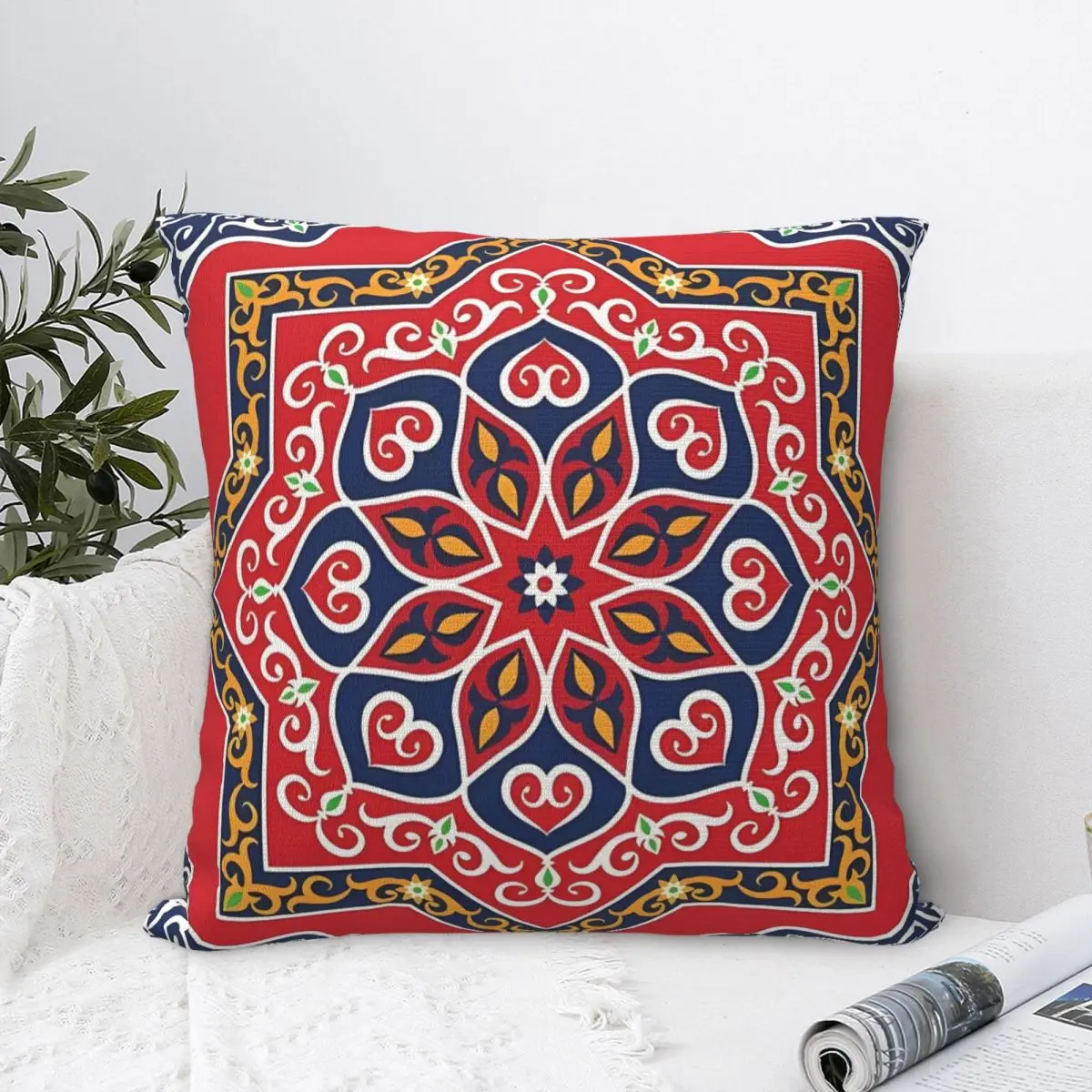Ramadan Khayamiya Muster Kissenbezug Kissenbezug Polyester Bedruckter Kissenbezug Retro Kissenbezüge Für Sofa Schlafzimmer Home Decor Image