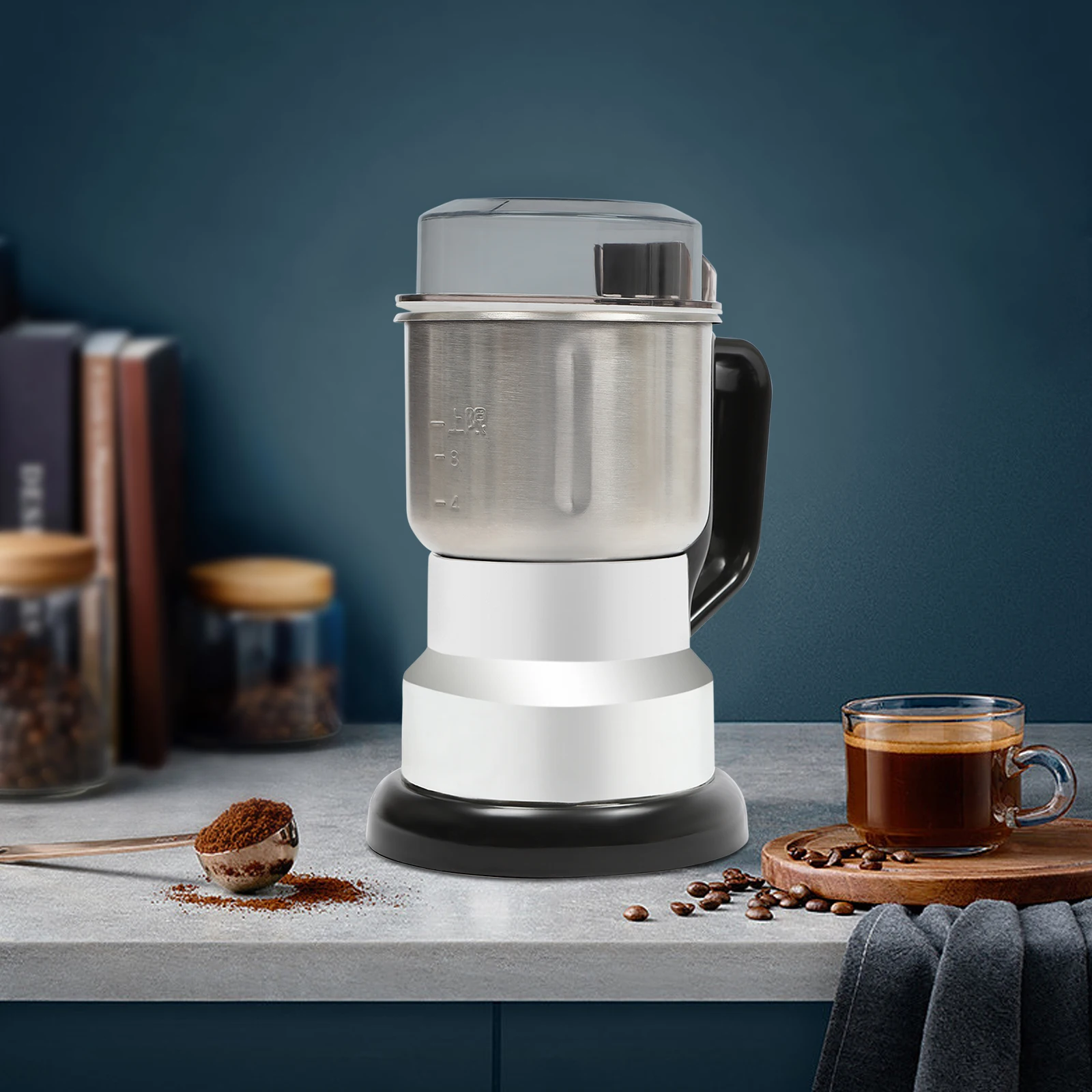 Elektrische multifunktionale ultrafeine Gewürzmühle und Kaffeemühle, 300 W, 22000 U/min, 500 ml Fassungsvermögen, Edelstahl Image