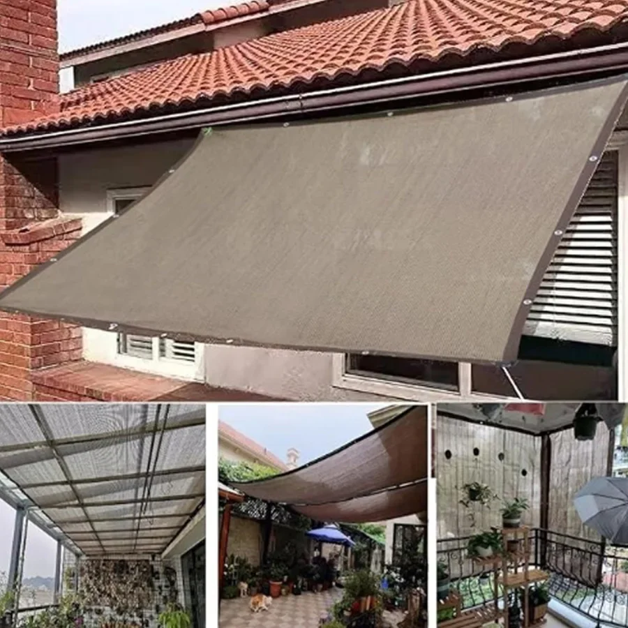 Robustes braunes UV-Schutz-Überdachung – Sonnenschutznetz für den Außenbereich – mehrere Größen erhältlich für Reisen, Picknicks und Pools Image