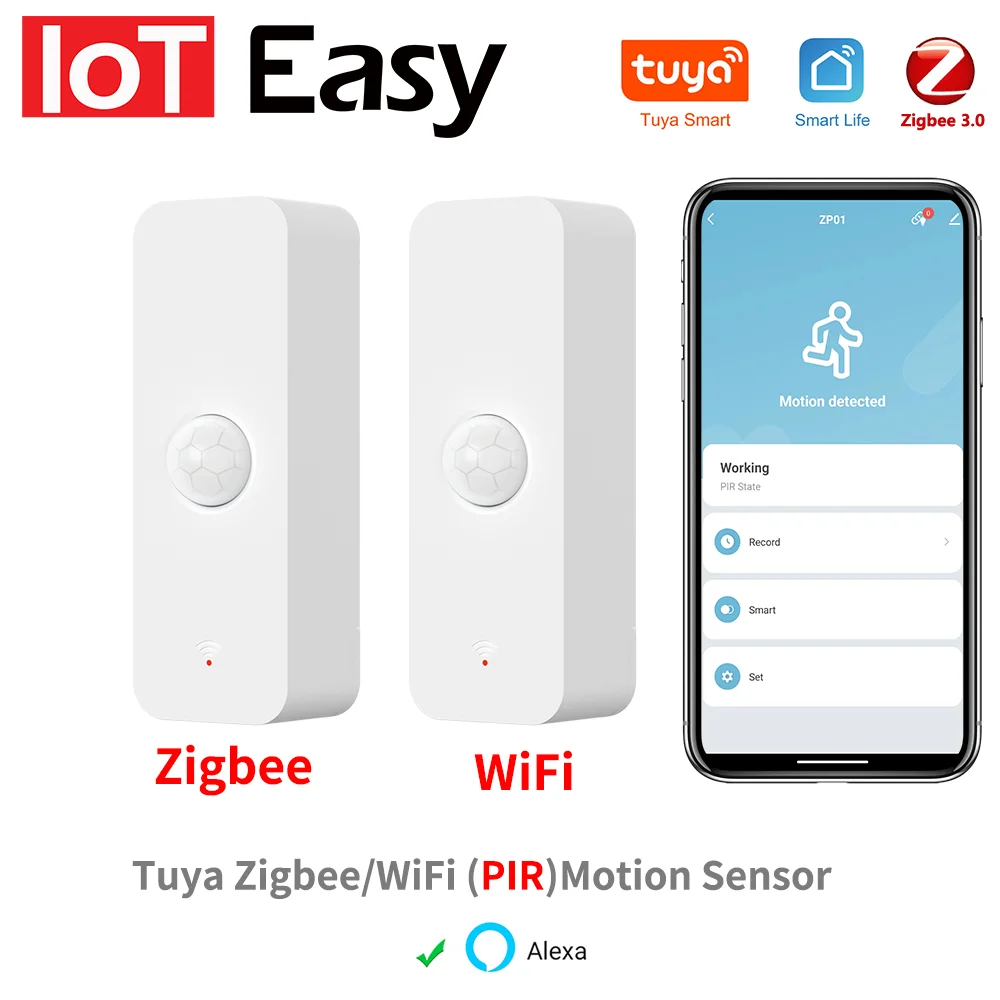 2PCS PIR Motion Sensor Smart Home Menschlichen Körper Infrarot Detektor Sicherheit Smart Leben Funktioniert Mit Alexa Google Hause tuya WiFi Zigbee Image